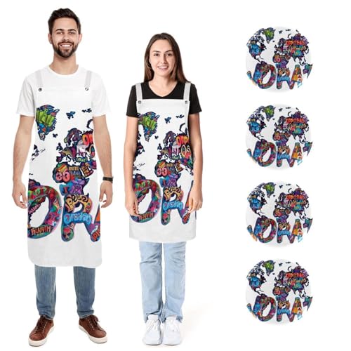 Tabliers de cuisine carte du monde lot de 2 imperméables réglables pour homme et femme