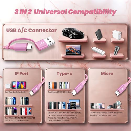 Image of 6 in 1 Multi Charging Cable for Multiple Devices, Cruise Travel Essentials