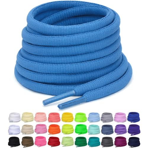 Image of 2 Pairs Oval Athletic Shoelaces 33 Colors 1 /4 inch Half Round Shoe Laces for Sneakers