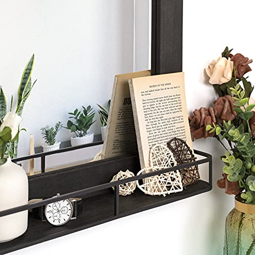 Yoimori Wall Mirror For Bathroom 20 X 16 Inch Rustic Decorative Wall Mirror With Shelf Farmhouse Hanging Mirrors For Bathroom, Vanity, Bedroom, Entryway, Living Room (Vintage Black) #TOP2