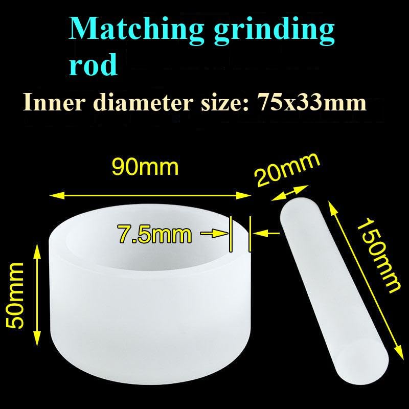 High Purity Quartz Mortar with Mortar Rod High Purity Quartz Glass Corrosion and high Temperature Resistance (1, 100x75mm)