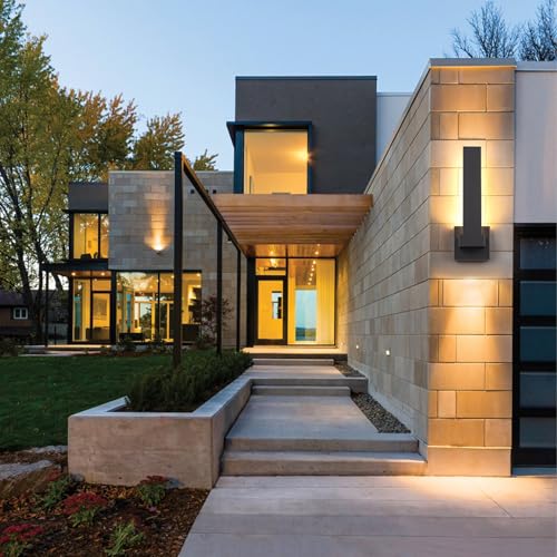Image of Modern Outdoor Wall Lights 15.5 inch LED Exterior Lighting Fixtures Patio Wall Lights Fixture Waterproof Outside Wall Sconces for Porch Yard Front Door Garage