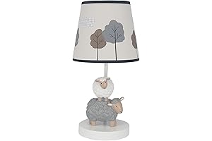 Lambs & Ivy Baby Farm Grey/White Lamb Nursery Lamp