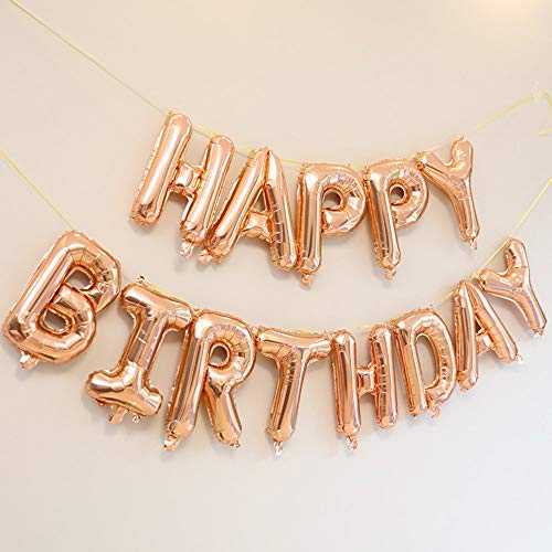 【9色選べ・40cm】HAPPY BIRTHDAY バースデーバルーン 飾り千円ポッキリ ポイント消化 記念日 飾り付け (ローズゴールド)
