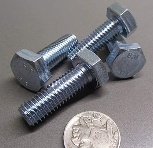 Class 8.8 Zinc Steel Bolts FT M10 x 1.5 mm x 30 mm Long 50 pcs
