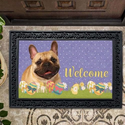 ���փ}�b�g �C�[�X�^�[�t�����`�u���h�b�O 50×80cm doormat Easter French Bulldog