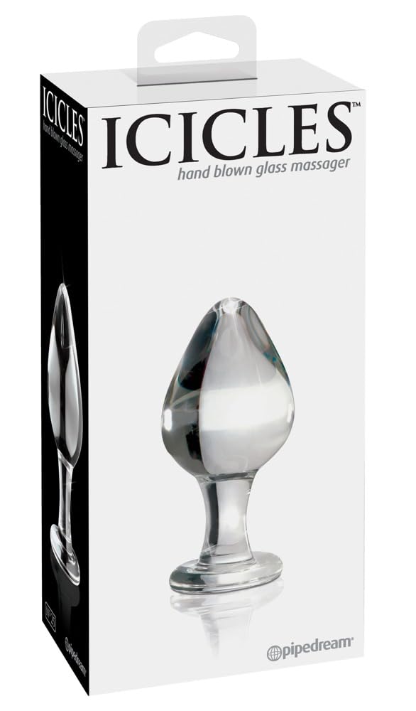Icicles No. 25 Hand Blown Glass Massager, Transparent