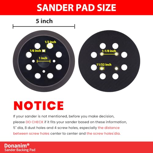 Patins de ponceuse orbitale Donanim avec fixation robuste pour Craftsman - 2