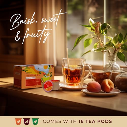 Image of Peach Tea Pod (16 Count) - 100% Natural Caffeinated Black Tea