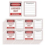 20 Set Lockout Tagout Padlock Labels 40 Pcs Loto Safety Identification Tags 1.06 x 1.18 inch Danger Do Not Remove Lockout Stickers Industrial Equipment Lockout Decals