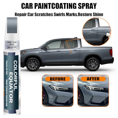 Image of Car Touch Up Paint(NH-877P Sonic Gray Pearl) for Honda OEM Color Match | Car Scratch Remover Pen 2-in-1, Automotive Scratch Repair Kit, Quick & Easy Solution to Repair