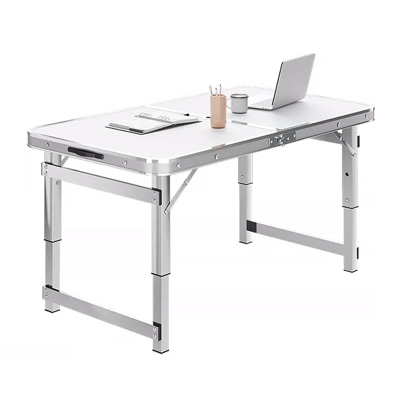 Regulowany aluminiowy stół składany na zewnątrz stół kempingowy przenośny nic stół z regulacją wysokości stołu do grillowania 80 cm/31,4 cala (kolor: A)