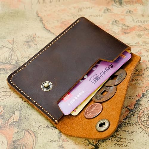 Retro Leather Card Wallet Men Business Bank Card Holder Thin Credit Card Case Convenient Small Cards Pack Cash Pocket (Coffee)4
