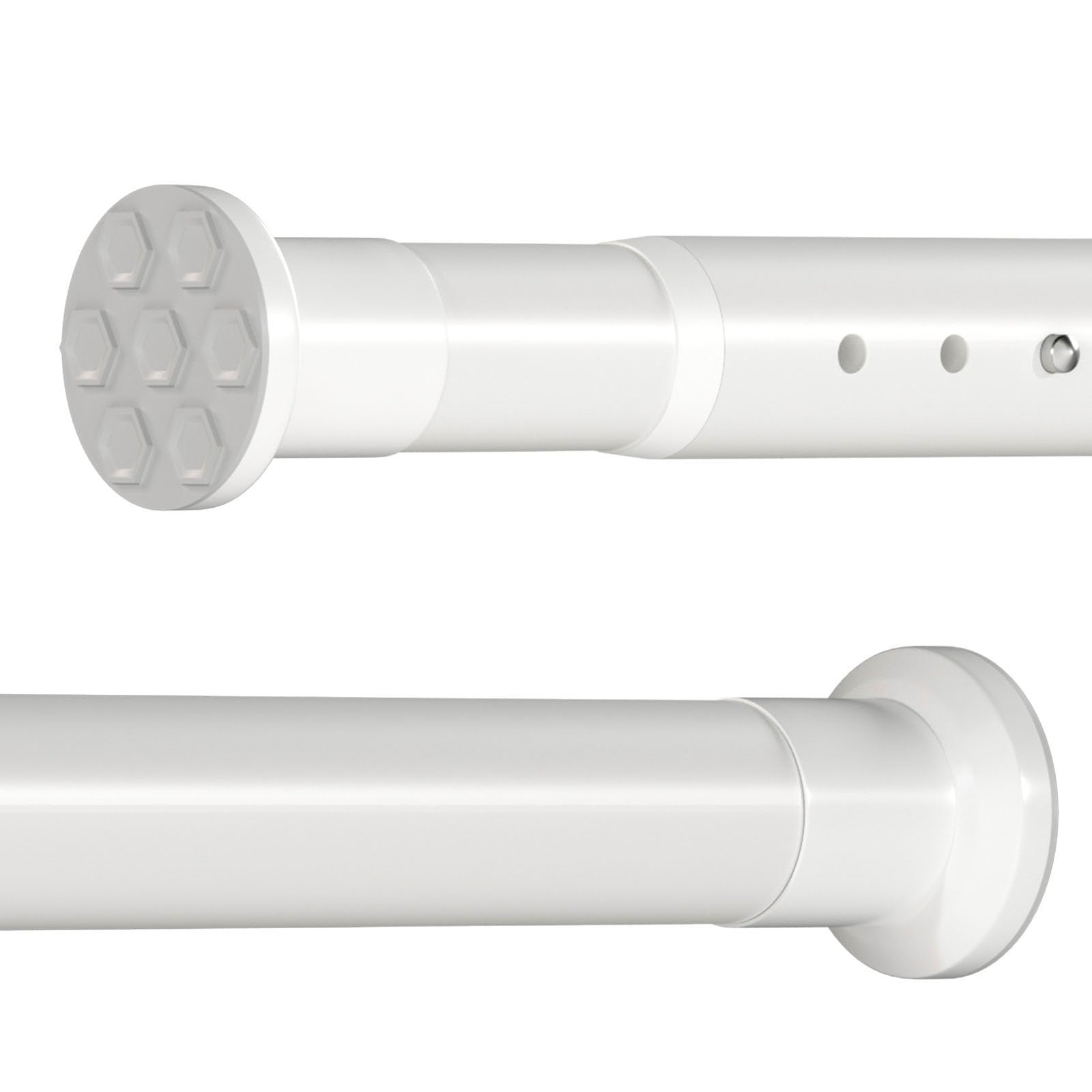 Oxdigi Tension Shower Doorway Curtain Rod/Adjustable 63-82.7 inches No Drilling Window Curtain Rod for Bethroom, Indoor Decor/Matt White