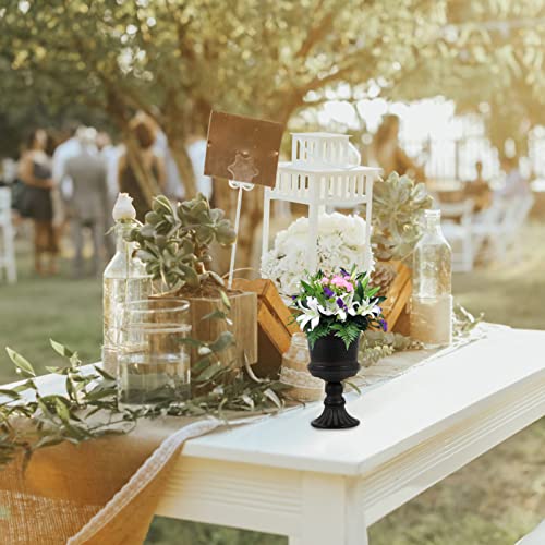 Ushobe Metal Trumpet Vase Wedding Centerpiece Vases Vintage Metal Urn Planter Holders Wedding Party Road Lead For Birthday Party Anniversary Ceremony Decor Black #TOP7