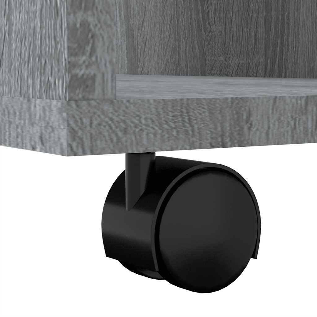 Rollschrank Grau Sonoma 60x53x72 cm Holzwerkstoff, rollcontainer, aktenschrank, aufbewahrungsschrank, stauraum, büro, Ordnung, mobil für Drucker, Unterlagen und Zubehör