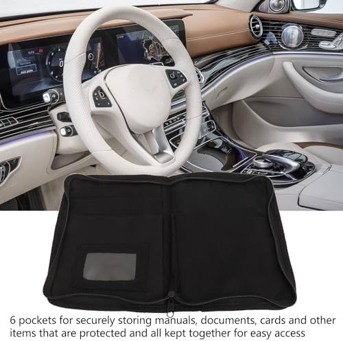 Vehicle Folder Document Folder, Car Glove Compartment Organizer Multipurpose Soft Registration Pouch Wallet Center Console Storage Box Pouch Cards