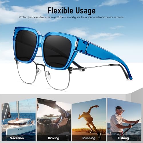 Image of HAOLOTA Polarized Sunglasses for Men Women Designer Driving Glasses Lightweight UV400 Protection