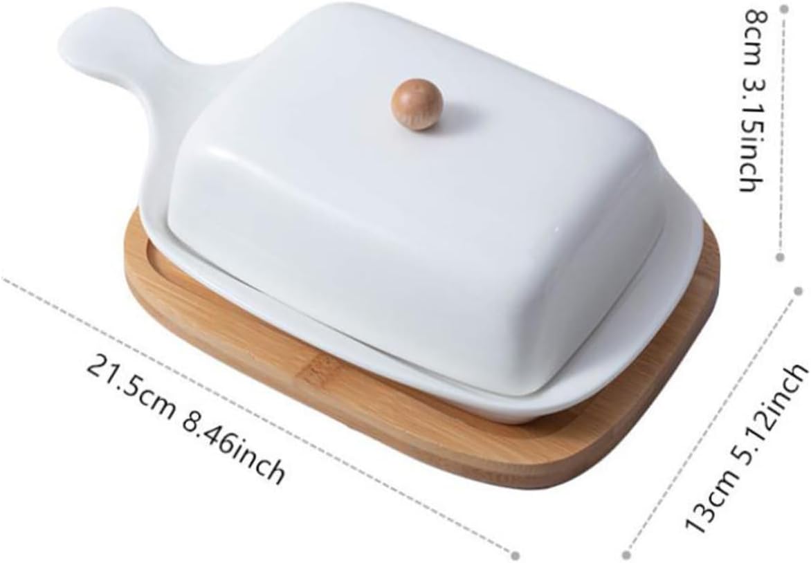 Ciieeo 1pc Butter Dish Lid and Handle Chic White Butter Plate for Use Easy to Clean Microwave and Dishwasher Safe Elegant Tableware for Serving