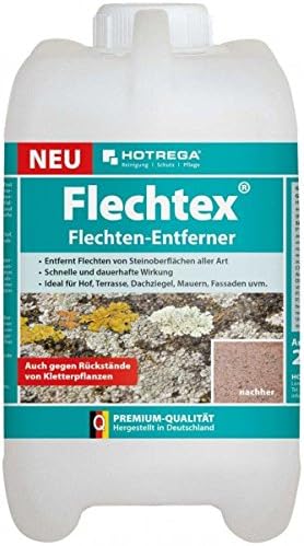 Hotrega Flechtex Lichen Remover 2 Litre Quick and long-lasting Effect – Ideal for Patio |/Roof Tiles/Walls |fassaden...