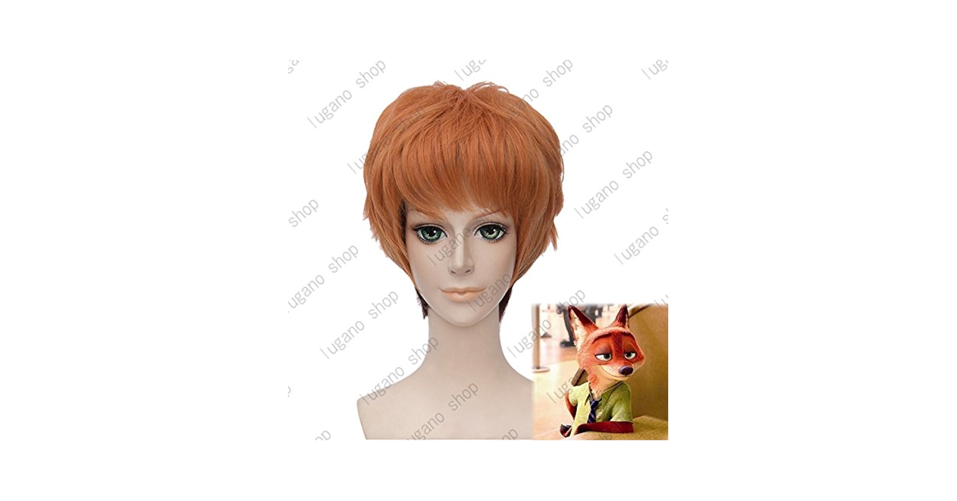 現物　ニック.ワイルド風　コスプレウィッグ　ズートピア ズートピア Nick ニック・ワイルド キツネ ディズニー コスプレ