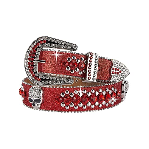 GARGOYLE BELLS Women Rhinestone Western Belt for Jeans Bling Studded Leather Cowgirl Cowboy Belts BB Wasit Diamond Belt