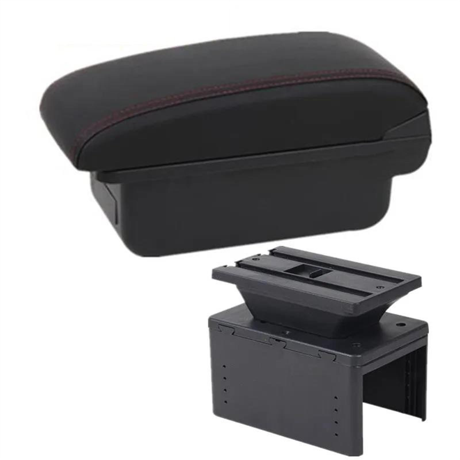 NMJLQW Storage Rack Car Interior Accessories Center Console Storage Box Multi-function Armrest Storage Box For Hyundai I20(A red line No USB)