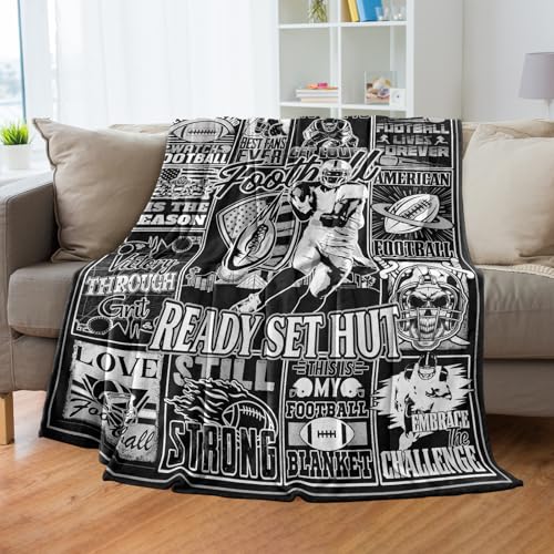 Auxddn Football Blanket Gifts for Men Boys Football Lovers Gift Fans Sports Gear 60x50 Throws Blankets Merch Presents for Birthday Game Day Fathers Day