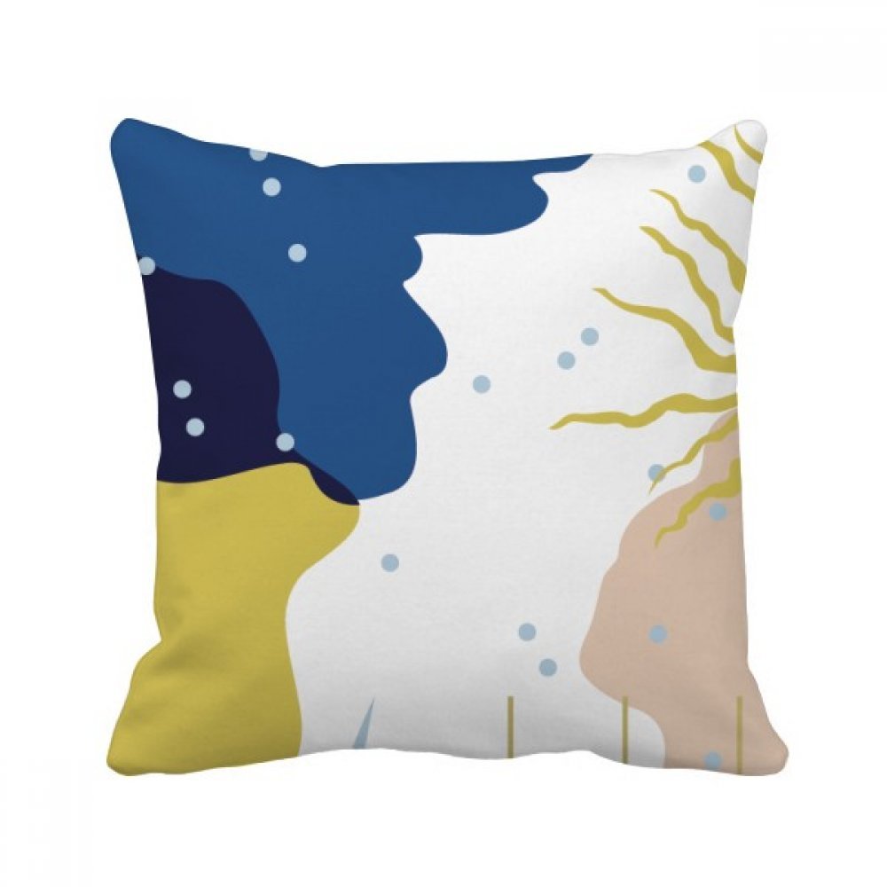 Coussin art abstrait bleu et blanc idée cadeau originale déco maison 40x40