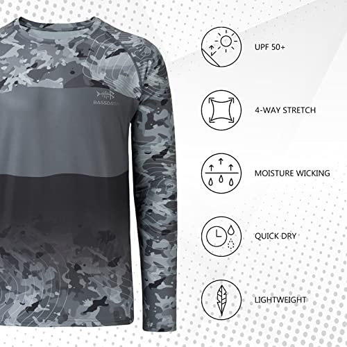 BASSDASH Men’s UPF 50+ Camo Fishing Shirt Quick Dry Long Sleeve Kayaking Hiking T-Shirts3