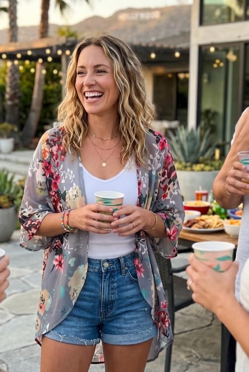 Women's Floral Kimono Cardigan
