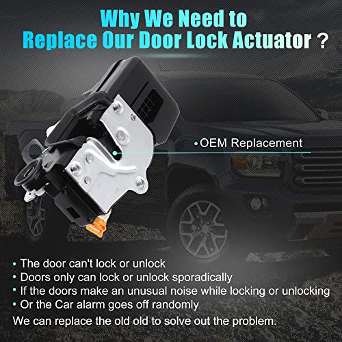 Image of X AUTOHAUX Power Door Lock Actuator Motor Rear Right Side for Chevy Malibu 2008-2012 for Saturn 931-335 15947861 20760508 22785609 Black