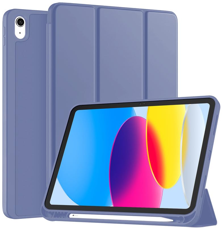 Robustrion Case for iPad 11th Gen (A16) / 10th Generation Cover Case (2025/2022), Smart Flexible Trifold Flip Stand Cover [Pencil Holder] for iPad 10th Gen/11th Generation [Auto Sleep Wake] - Lavender-image-23
