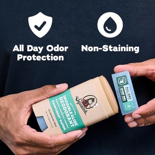 Dr. Squatch Invisible Glide Natural Deodorant Men, Aluminum Free (2-Pack) | All Day Odor Protection, Smooth Glide, No Stains, Men’s Deodorant (Coconut Castaway & Rainforest Rapids) - image 4