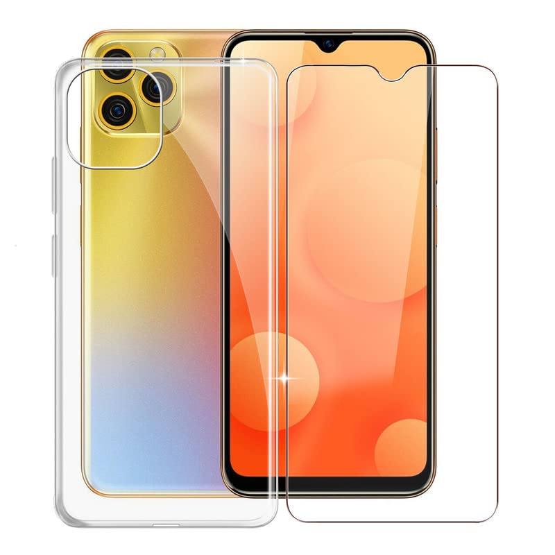 Cover Per Blackview A95 Con Vetro Temperato Incluso - Custodia Morbida TPU Antiurto Con Fiore Rosa - KJYF - 2
