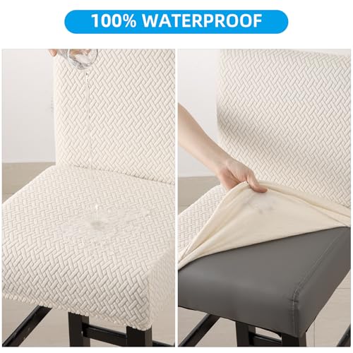 YISUN Wasserdicht Barhocker Bezüge Stuhlhussen Stretch Barhocker Bezug mit Rückenlehne, Abnehmbarer Waschbarer Stuhlhussen Barhockerbezüge für Kurze Drehstuhl Esszimmerstuhl Bar Hocker (2er Set)
