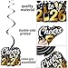Happy New Year Hanging Swirls 2026 New Years Eve Party Decorations 23Pcs New Years Party Hanging Streamers Happy New Year Ceiling Swirl Decoration for Hello 2026 Party Supplies