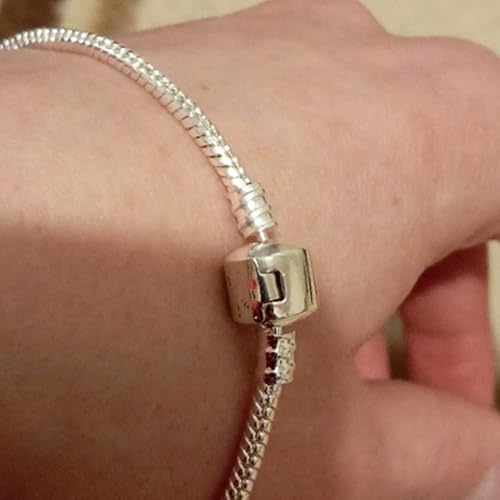 Miniatura 3 de Yeshan 5 pulseras chapadas en plata con cierre de barril de cuentas clásico se adaptan a todas las cuentas Pandora Chamilia Troll Biagi