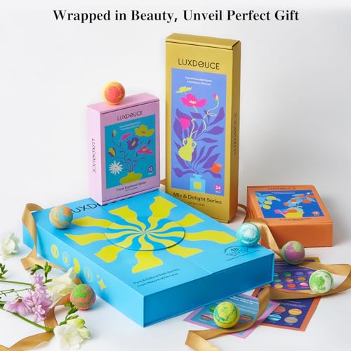 48 Pack Bath Bombs Gift Set – Aromatic Bubble Bombs with 18 Scents, SPA Relaxing & Skin Nourishing, Ideal Self-Care Gifts for Women, Wife, Grandma, or Daughter on Birthdays or Summer Occasions - Image 3