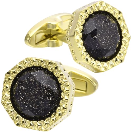 Gemelos Octágono Obsidiana Negra para Hombre en Caja miniatura 1