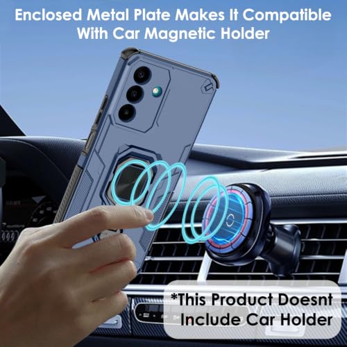Image of TheGiftKart Tough Armor Bumper Back Case Cover for Samsung Galaxy M47 5G | Ring Holder & Kickstand in-Built | 360 Degree Protection Back Case Cover for Samsung Galaxy M47 5G (PC & TPU, Blue)