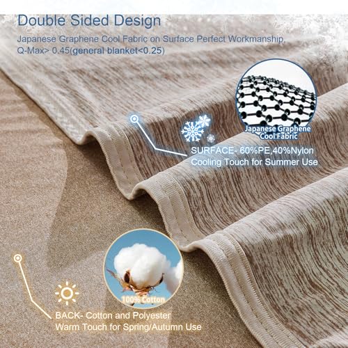 Image of CHOSHOME Cooling Blanket for Hot Sleepers Lightweight Summer Cold Thin Blankets for Sleeping, Hot Flashes Night Sweats, Soft Blanket for Bed, King Size, Brown