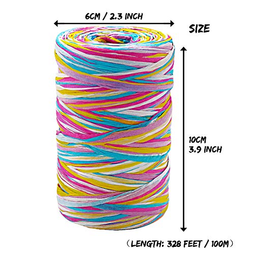 Tenn Well Colored Raffia Ribbon, 3/16 Inch By 328 Feet Matte Paper Craft Ribbon For Gift Wrapping, Gift Box Packing, Party Decor And Craft Projects #TOP6