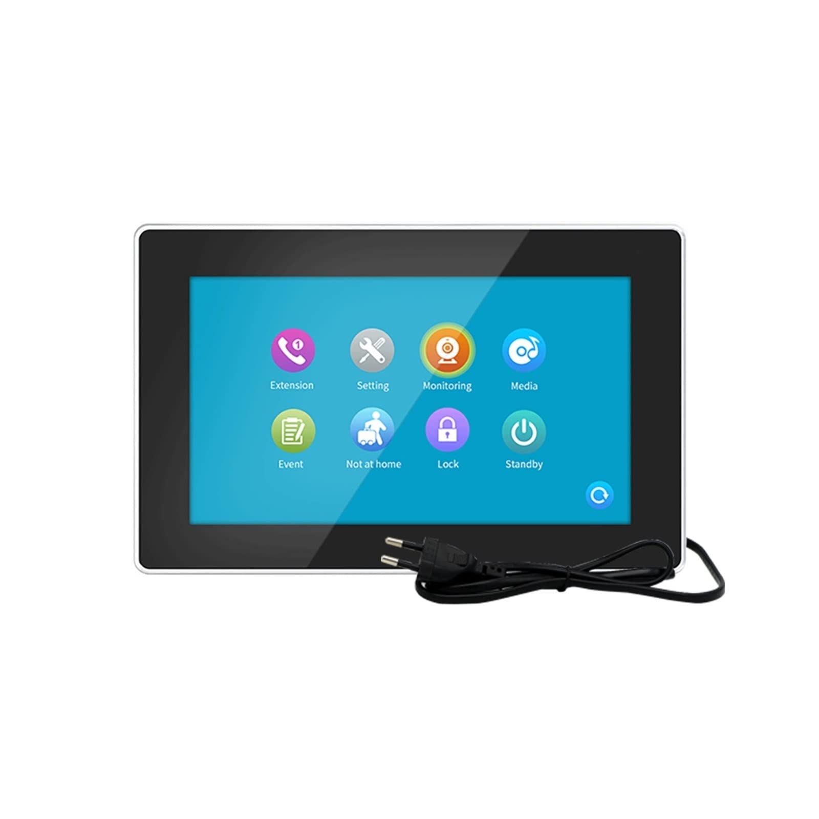 Timbre con Video, de videoportero Inteligente Tuya, Fuente alimentación integrada, Pantalla táctil Completa, cámara súper Gran Angular(J-B6-M721BA-B)