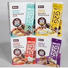 G2G Protein Bar, PB Lovers 4-Pack, 1 Box Each PB Choc Chip, PB Coconut, PB Banana, PB & J, Healthy Snack, Delicious Meal Replacement, Gluten-Free, Refrigerated for Freshness, 32 Count 4 Packs of 8