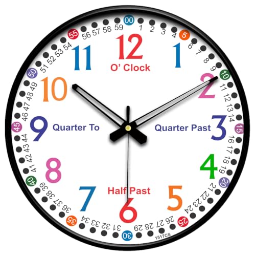 Image of IIK COLLECTION Plastic Designer Analogue Sweep Silent (No Tic-Tic Sound) Quartz Movement Round Wall Clock for Home, Wall Clock for Living Room, Bedroom, (12 X 12-inch, 30 cm x 30 cm x 6 cm)