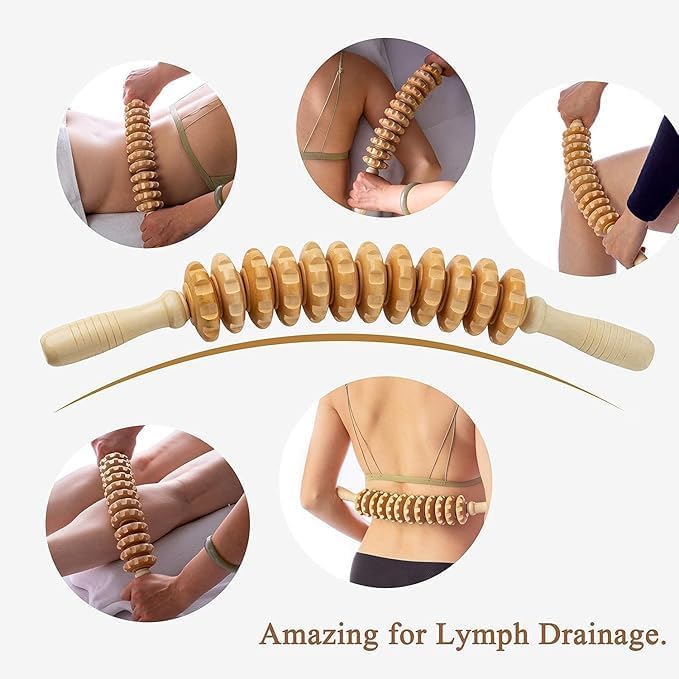 Wooden Massage Gua Sha Stick Massage Equipment Pain Relief 12 Wheels Curved Roller Stick Body Pain Pain Relger Points For Mota Points Therapy Therapy Pearl Roller Equipment Flight Tiger Points (12 Roller Wheels) Wooden Massage Gua Sha Stick Massage Equipment Pain Relief 12 Wheels Curved Roller Stick Body Pain Pain Relger Points For Mota Points Therapy Therapy Pearl Roller Equipment Flight Tiger Points (12 Roller Wheels)