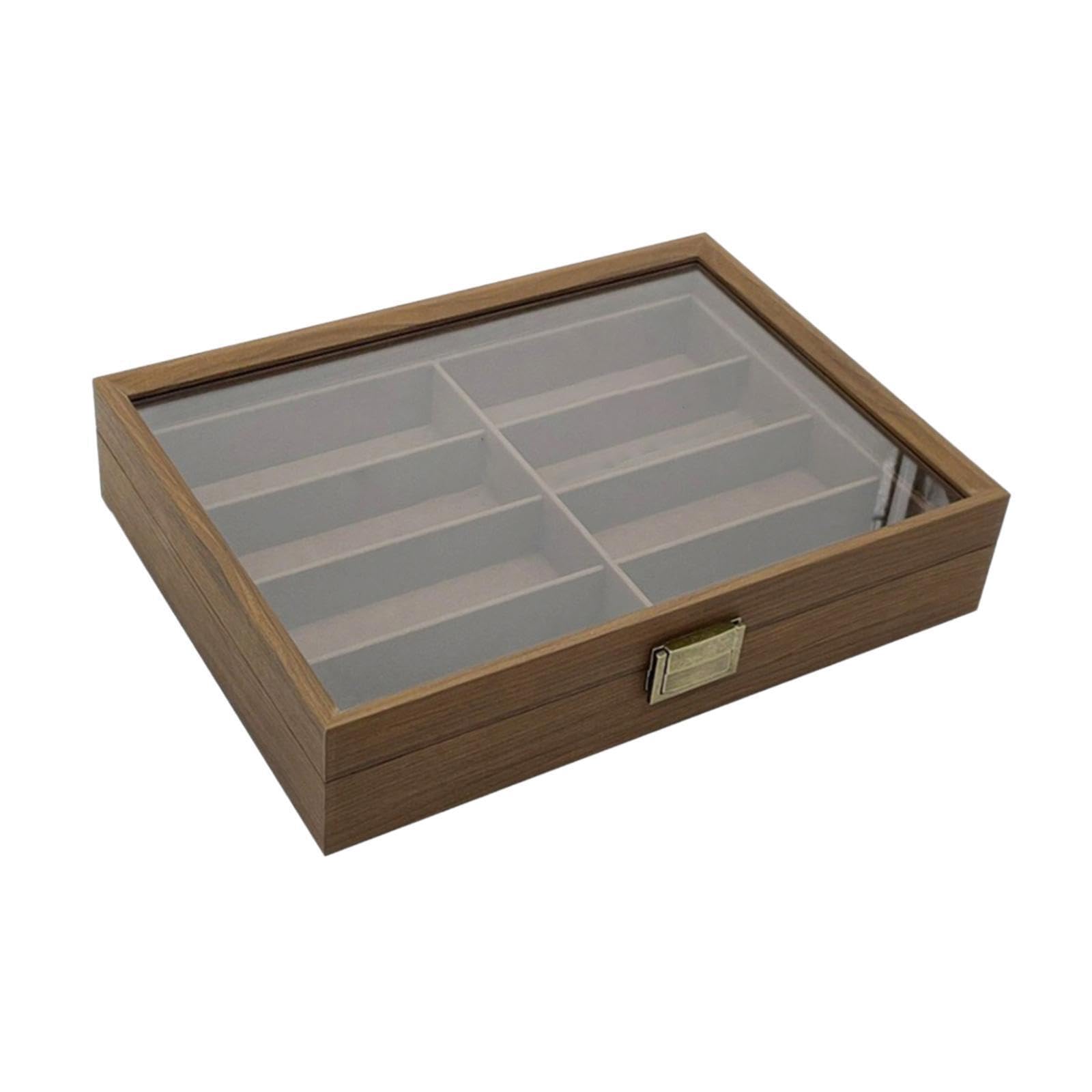 Elegante Brillenbox aus Holz, große praktische Aufbewahrungsbox für Zuhause und Büro. Diese Aufbewahrungsbox wurde speziell zur Aufbewahrung und Organisation von