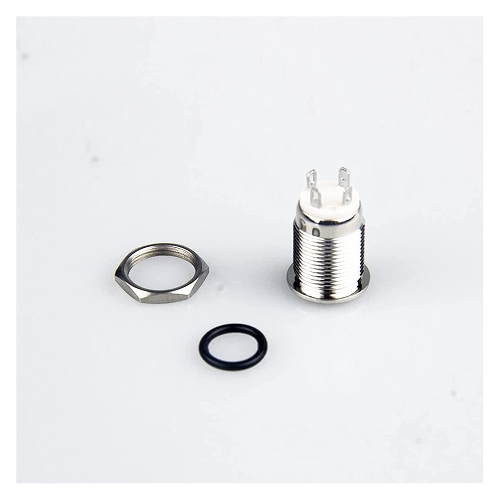 Interruptor de botón de Metal negro oxidado resistente al agua de 12mm con lámpara LED interruptor de alimentación de PC con enganche momentáneo 3V 5V 6V 12V 24V 220V Pulsadores interruptor