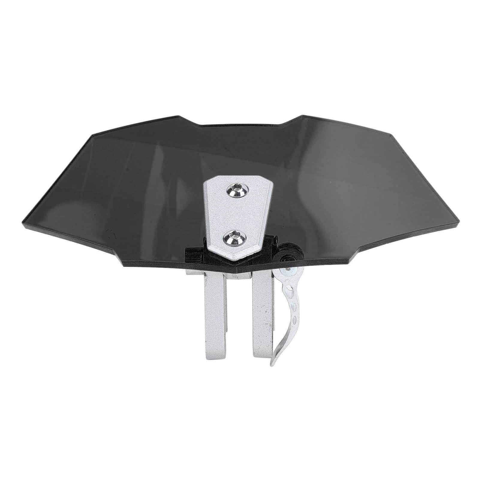 Aramox Parabrezza per Moto in Acrilico, Deflettore Regolabile con Clip, Estensione Parabrezza, Nero Fumo, Smoke Acrylic Motorcycle Windscreen with Adjustable Clip Deflector Extensi